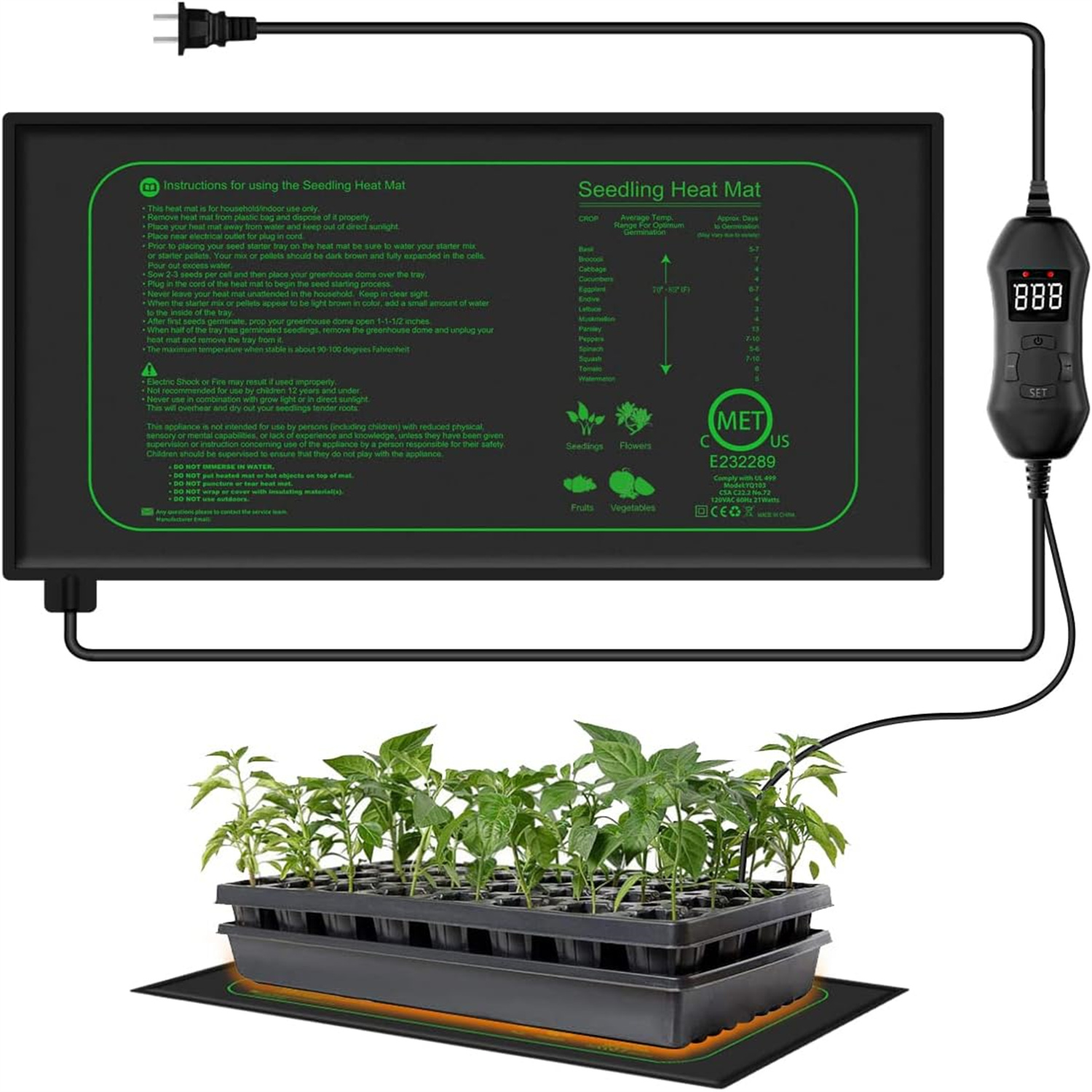 Zaailingwarmtemat met digitale - Heat Mat Seedling recensie en prijs